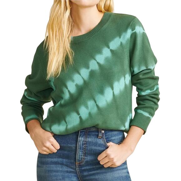 Veronica Beard Green Nikasha Tie Dye Cotton Pullover Sweater - Picture 1 of 11